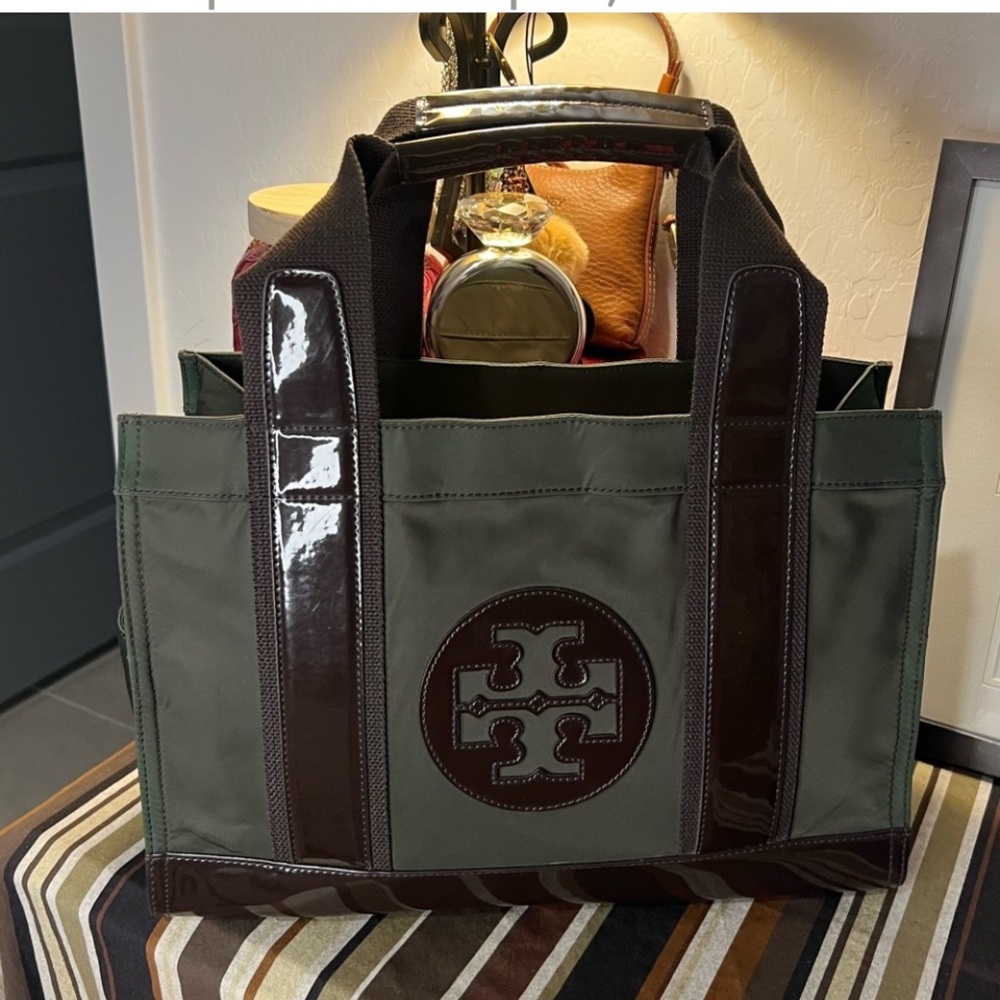 Tory Burch Nylon/Patent Leather Signature Tote